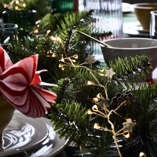 STRÅLA, lighting chain with built in LED light source/80 lights/battery-operated mini/star, 105.991.16