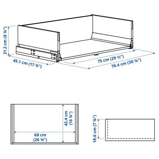 KNIVSHULT, συρτάρι ψηλό, 80x45 cm, 106.006.62