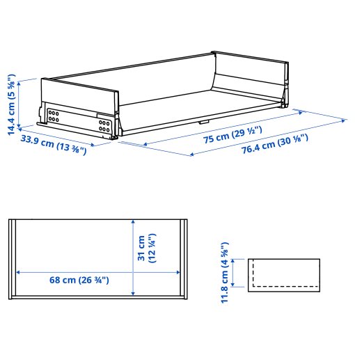 KNIVSHULT, συρτάρι μεσαίο, 80x37 cm, 106.006.76