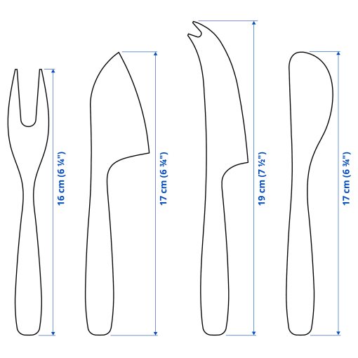 TILLAGD, cheese knife, set of 4, 106.059.47