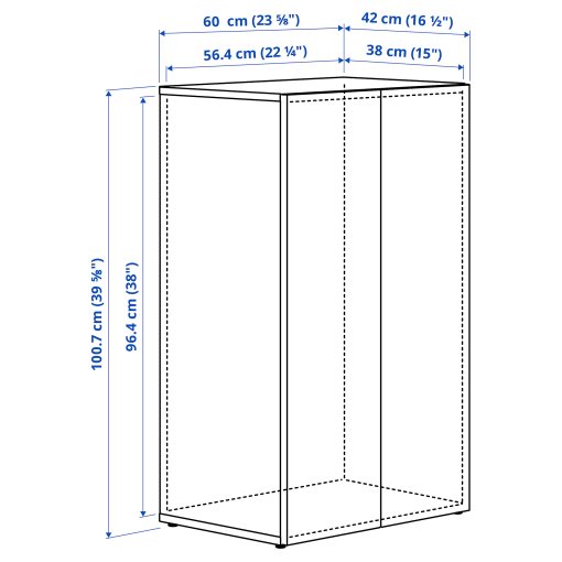 LASTARE, frame with doors, 60x42x100 cm, 106.174.84