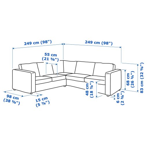 VIMLE, corner sofa, 4-seat, 193.995.04