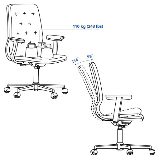 MULLFJÄLLET, καρέκλα συνεδρίου με ροδάκια, 193.997.97
