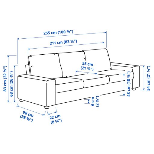 VIMLE, τριθέσιος καναπές, 194.014.70