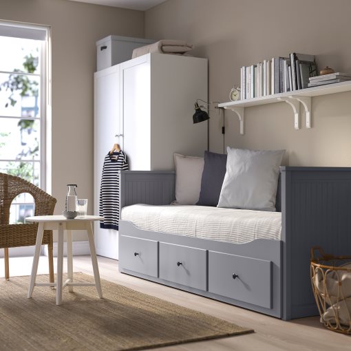 HEMNES, κρεβάτι επισκέπτη day bed 3 συρτάρια/2 στρώματα, 80x200 cm, 195.214.82