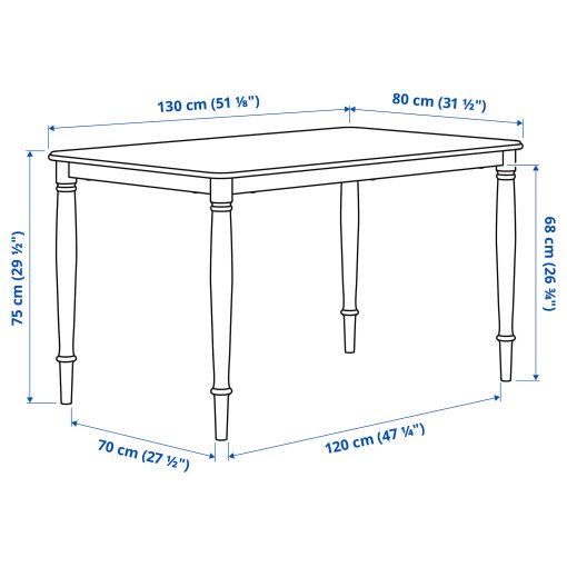 DANDERYD/SKOGSTA, τραπέζι και 4 καρέκλες, 130 cm, 195.442.90