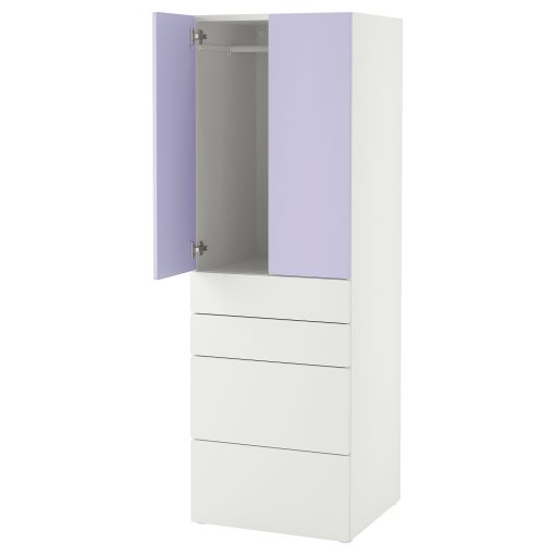 SMASTAD/PLATSA, wardrobe with 4 drawers, 60x57x181 cm, 195.465.43