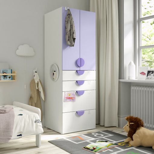 SMASTAD/PLATSA, wardrobe with 4 drawers, 60x57x181 cm, 195.465.43