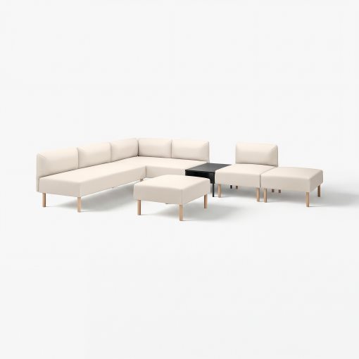 LILLEHEM, 6-seat modular sofa with side table, 195.710.47