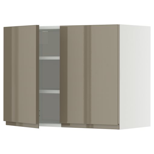 METOD, wall cabinet with shelves/2 doors, 80x60 cm, 195.774.31
