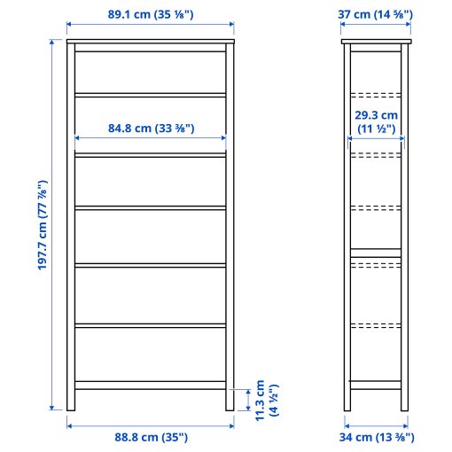 HEMNES, σύνθεση αποθήκευσης με πόρτες/συρτάρια, 180x197 cm, 196.023.41