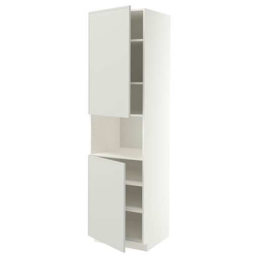 METOD, high cabinet for microwave with 2 doors/shelves, 60x60x220 cm, 196.048.87