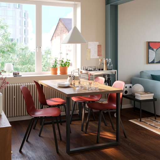 SKÅLSTA, τραπέζι και 4 καρέκλες, 140x80 cm, 196.091.68