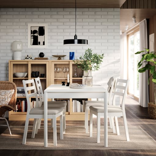 TONSTAD/TONSTAD, table and 4 chairs, 140/196x85 cm, 196.123.78