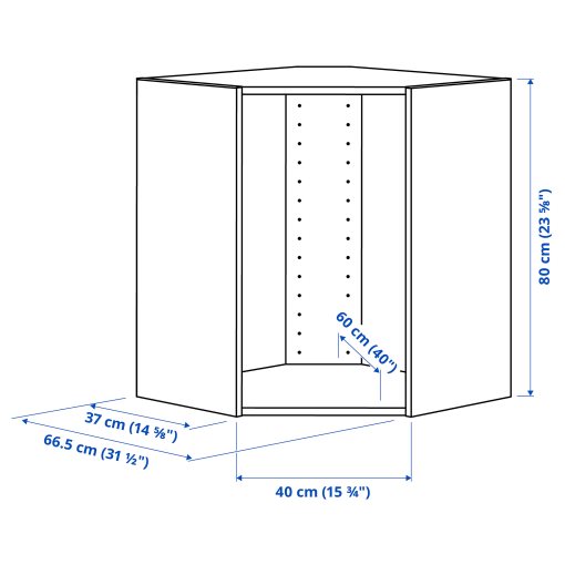 METOD, corner wall cabinet frame, 202.056.61
