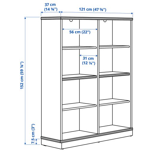 LANESUND, bookcase, 121x37x152 cm, 204.348.27
