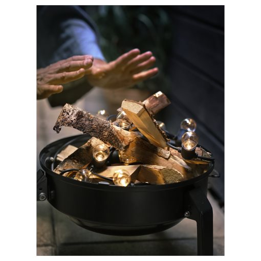 SVARTRÅ, lighting chain/12 lights with built-in LED light source/outdoor, 205.218.05