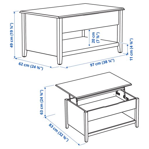 VITTERYD, ρυθμιζόμενο τραπέζι μέσης, 97 cm, 205.300.65