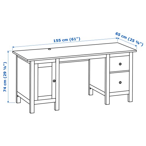 HEMNES, desk, 155x65 cm, 205.350.44