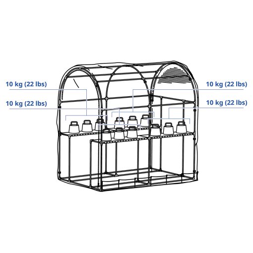 ASPAREN, greenhouse, 123x190x190 cm, 205.856.23
