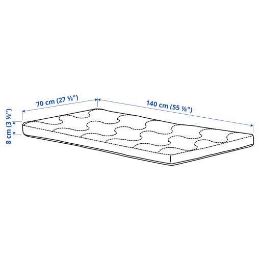 KRUMMELUR, foam mattress for cot, 70x140x8 cm, 205.934.11