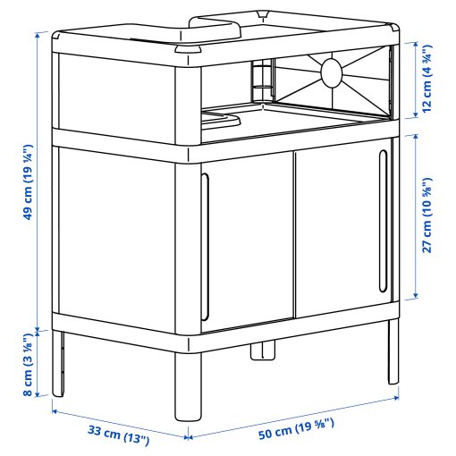 IVÖSJÖN, wash-basin base cabinet with sliding doors, 50x33x57 cm, 205.972.92