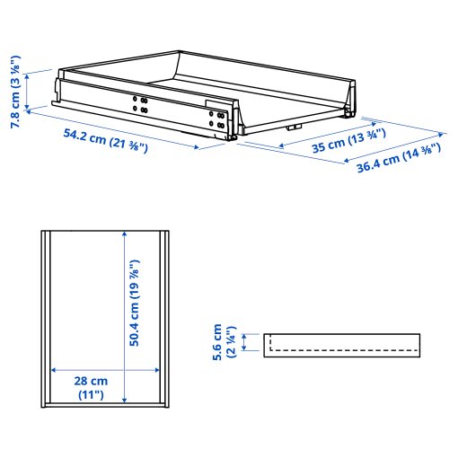 KNIVSHULT, drawer low, 40x60 cm, 206.006.66