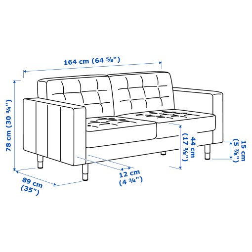LANDSKRONA, two-seat sofa, 290.317.46