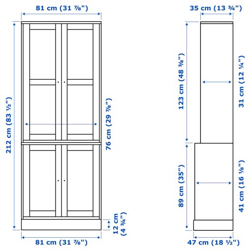 HAVSTA, σύνθεση αποθήκευσης με γυάλινες πόρτες, 292.659.81