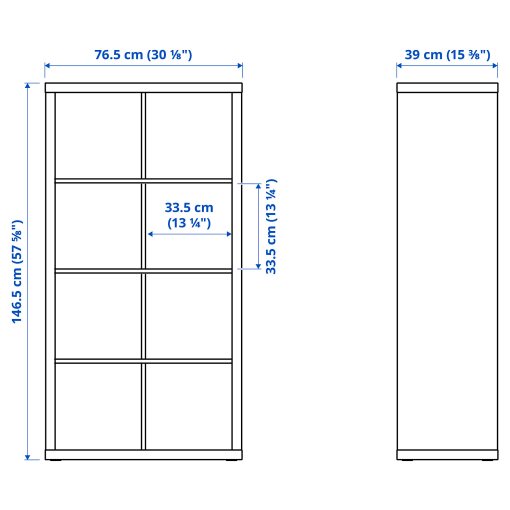 KALLAX, shelving unit with 4 inserts, 147x77 cm, 292.783.04