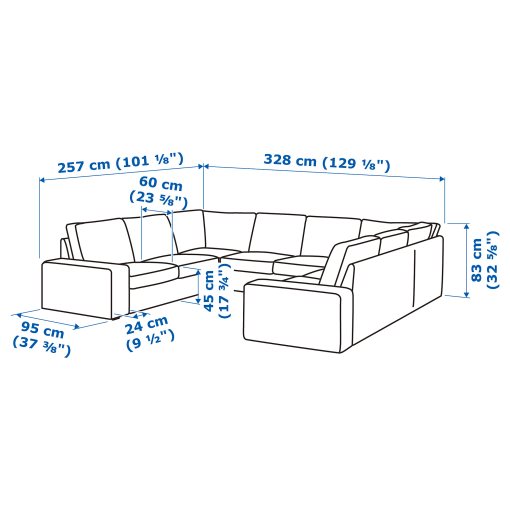 KIVIK, u-shaped sofa, 6 seat, 294.430.64