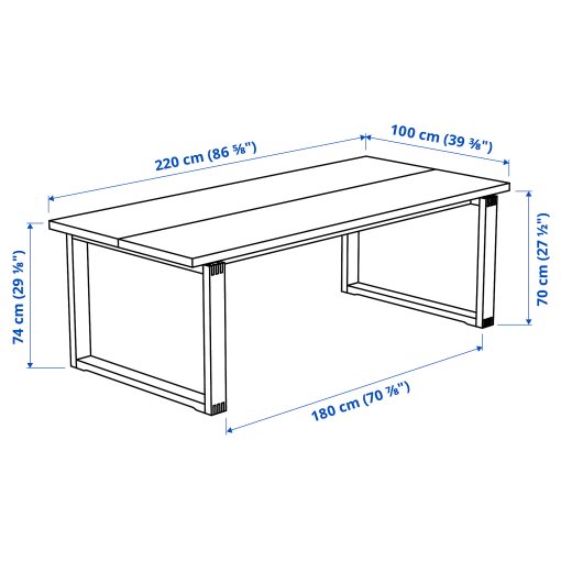 MORBYLANGA/LILLANAS, table and 6 chairs, 220x100 cm, 294.951.85
