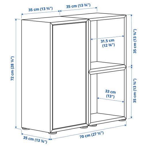 EKET, cabinet combination with feet, 70x35x72 cm, 295.217.40