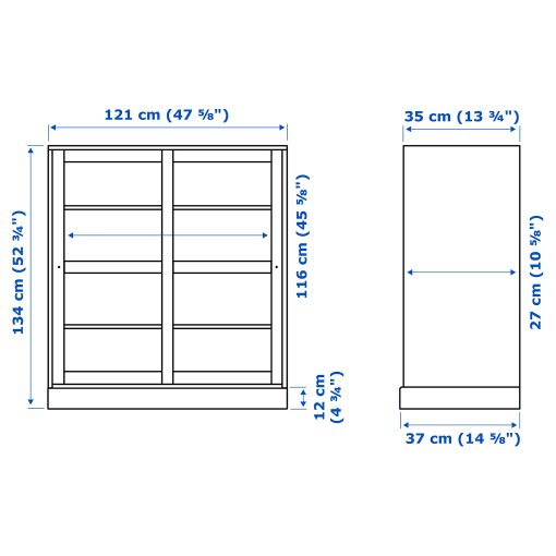 HAVSTA, glass-door cabinet with plinth, 121x37x134 cm, 295.346.72