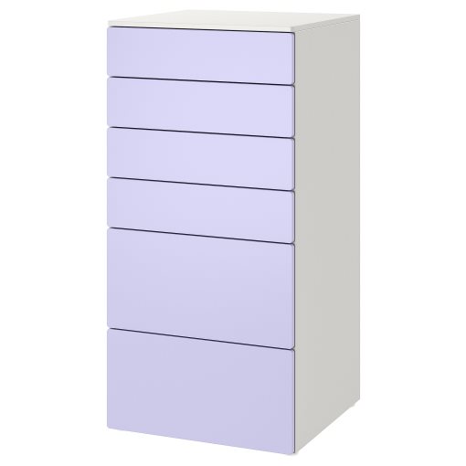 SMASTAD/PLATSA, chest of 6 drawers, 60x57x123 cm, 295.453.31