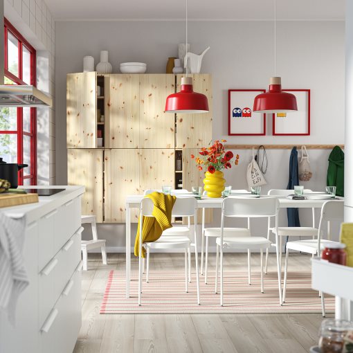 VIHALS, table and 6 chairs, 180x74 cm, 295.899.47