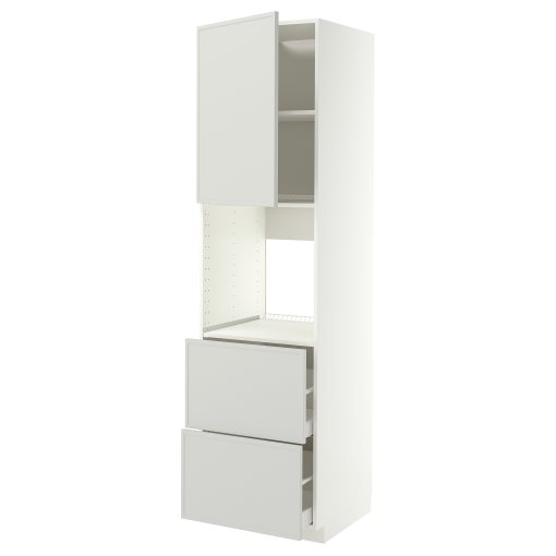METOD, high cabinet for oven with door/2 fronts/2 high drawers, 60x60x220 cm, 296.044.29