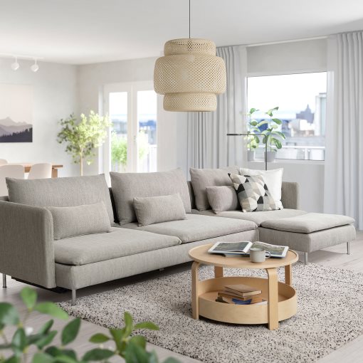 SÖDERHAMN, 4-seat sofa-bed with chaise longue, 296.164.46