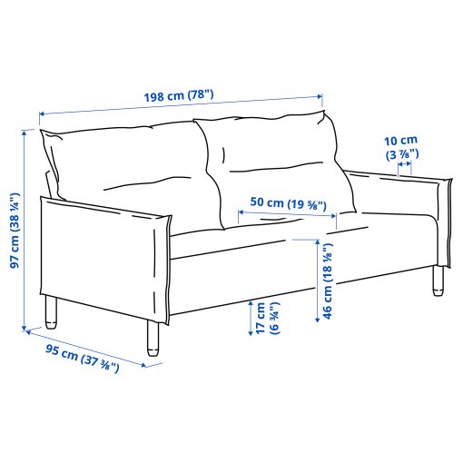 MANNARP, 3-seat sofa, 296.191.57