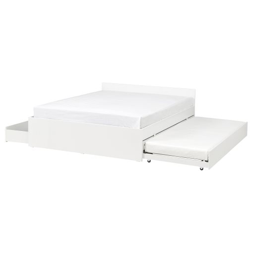 VIHALS, bed frame with 2 storage boxes/1 trundle bed, 160x200 cm/80x200 cm, 296.347.23
