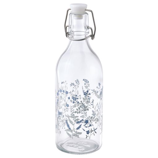 KORKEN, bottle with stopper/patterned, 0.5 l, 305.303.00