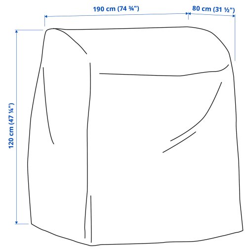 TOSTERÖ, cover for outdoor furniture, 190x80 cm, 305.323.37