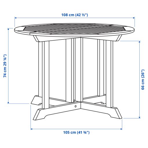 BONDHOLMEN, table/outdoor, 108 cm, 305.581.91