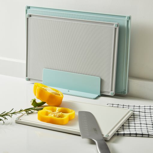 GUMMIHAJ, holder with 3 chopping boards, 305.733.18