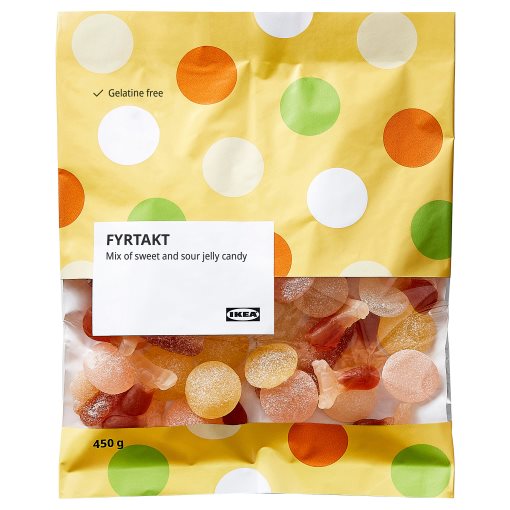 FYRTAKT, mix of sweet/sour jelly candy 450 g, 305.881.88