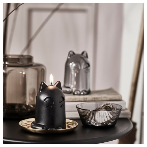 KUSTFYR, unscented candle, 12 cm, 305.975.74
