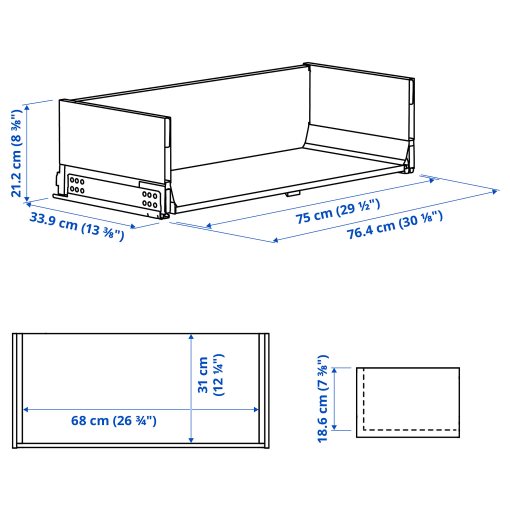 KNIVSHULT, συρτάρι ψηλό, 80x37 cm, 306.006.61