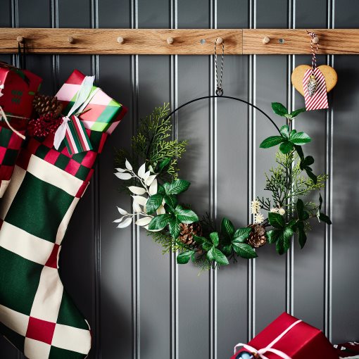 VINTERFINT, τεχνητό μισό στεφάνι εσωτερικού/εξωτερικού χώρου, 45 cm, 306.095.53