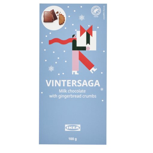 VINTERSAGA, milk chocolate tablet Gingerbread crumbs RAC, 100 g, 306.181.52