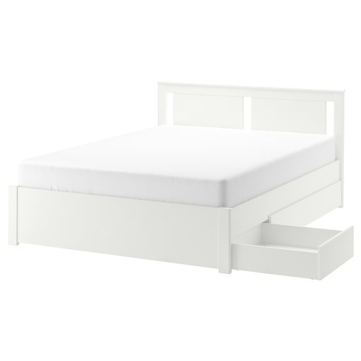SONGESAND, bed frame with 4 storage boxes, 160X200 cm, 392.413.48